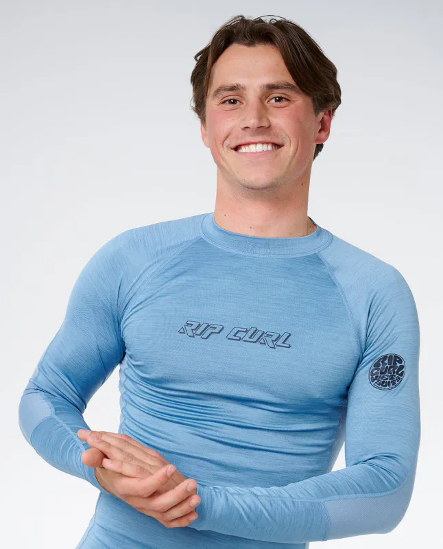 Rip Curl - Dawn Patrol UPF50 Perf Long Sleeve Rash Guard - Faded Denim