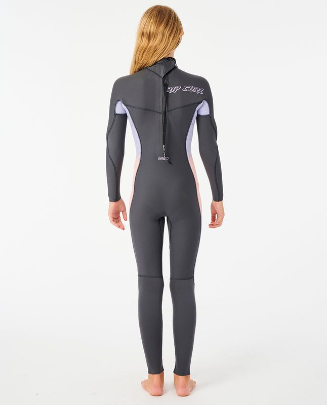 Rip Curl Junior 4/3 Dawn Patrol Back Zip Våtdrakt - Charcoal
