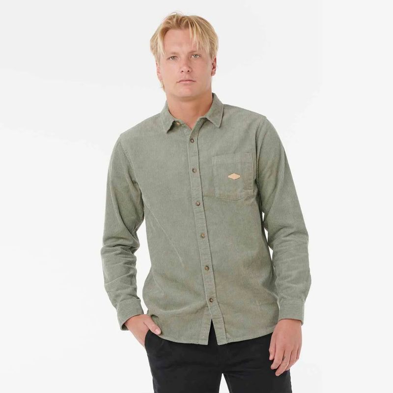 Rip Curl Classic Surf Cord Long Sleeve Shirt - Cactus Green