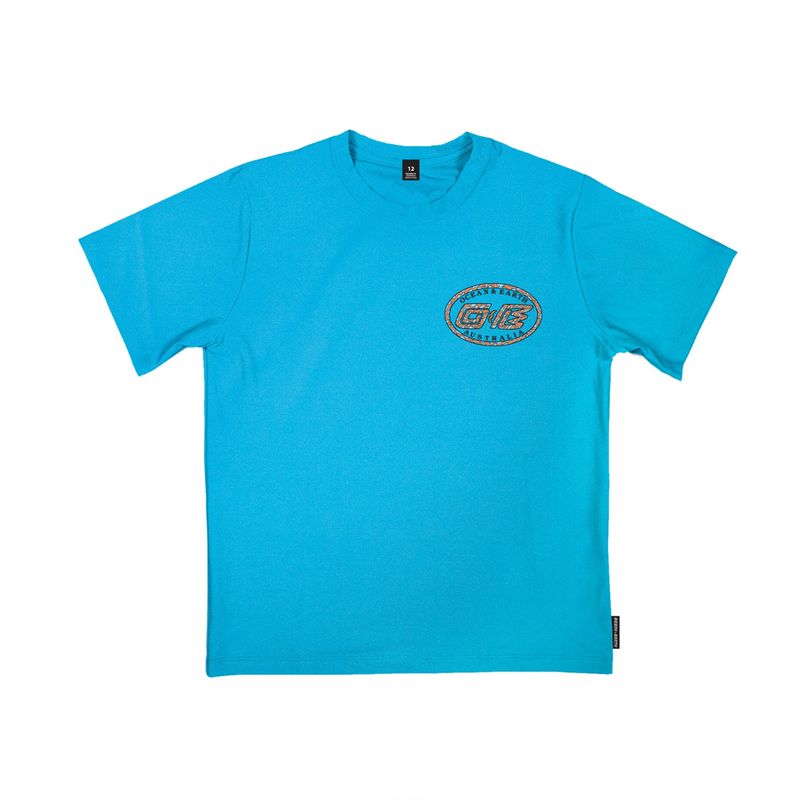 Ocean & Earth Barn T-Shirt S/S UV Rash Guard - Aqua Blue