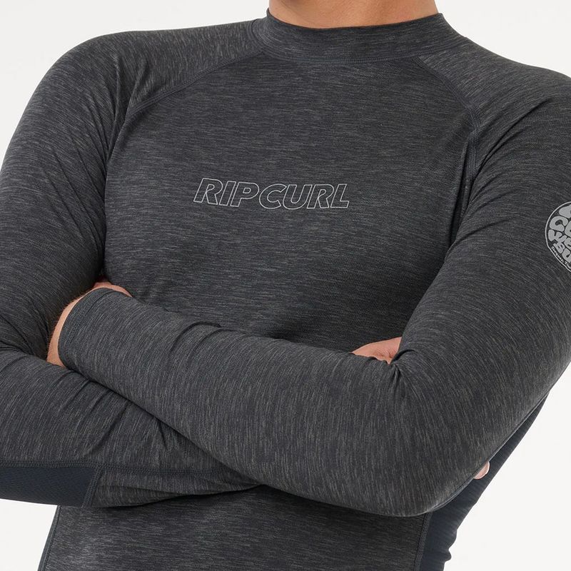 Rip Curl Dawn Patrol Long Sleeve UV Rash Guard - Black Marle