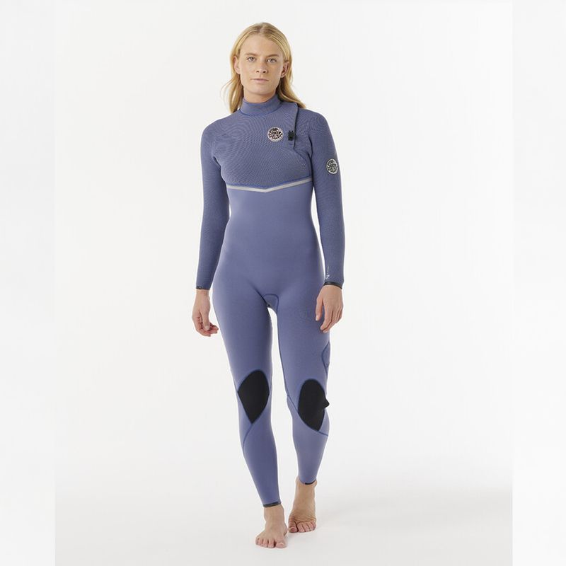 Rip Curl Dame 4/3 E Bomb Zip Free Våtdrakt - Grey Blue