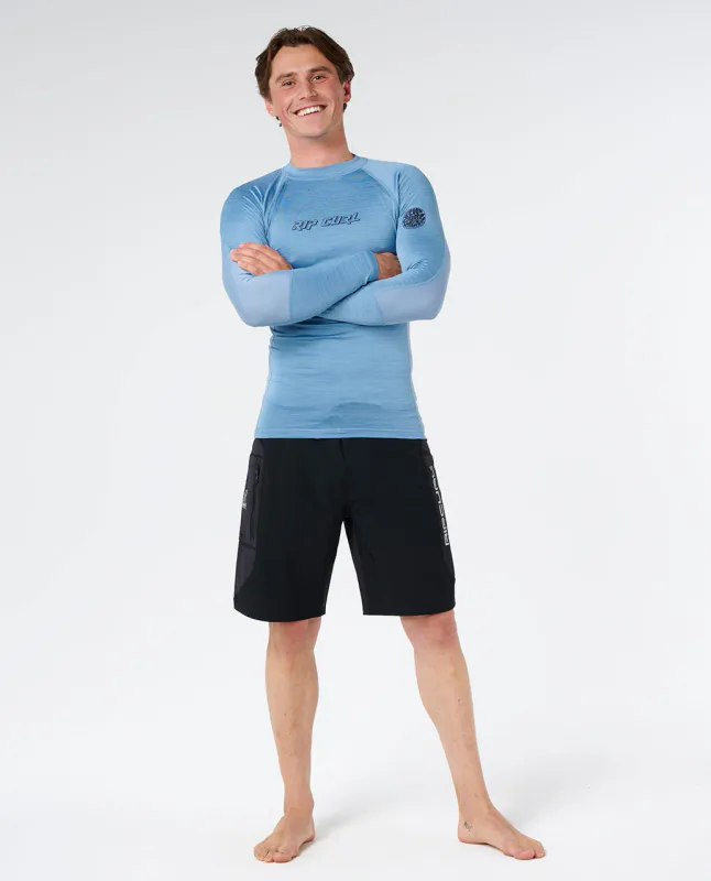 Rip Curl - Dawn Patrol UPF50 Perf Long Sleeve Rash Guard - Faded Denim