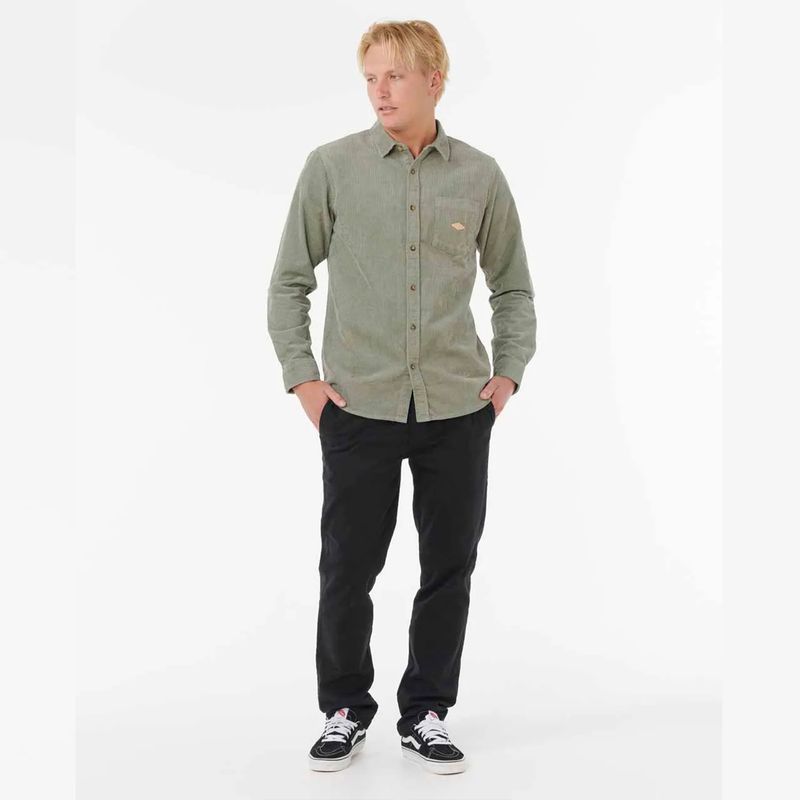 Rip Curl Classic Surf Cord Long Sleeve Shirt - Cactus Green