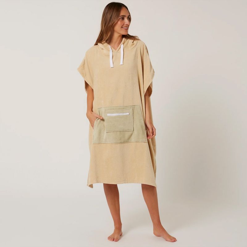 O&E - Skifteponcho med hette - Day Dream - Beige