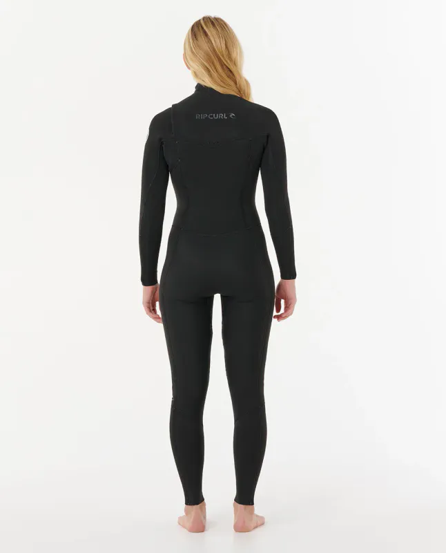 Rip Curl Dame 4/3 Dawn Patrol Pro Chest Zip Våtdrakt - Svart