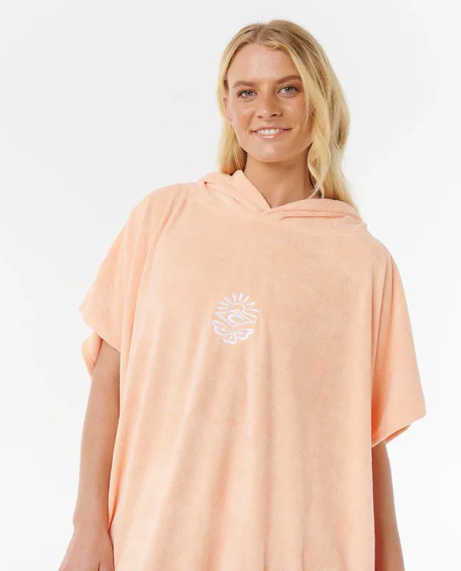 Rip Curl - Classic Surf Skifteponcho med hette - Bright Peach