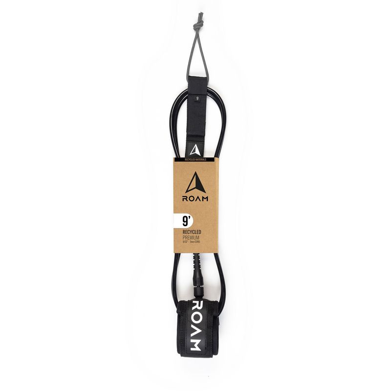 ROAM - 9' ECO Surfboard Leash Recycled - Black