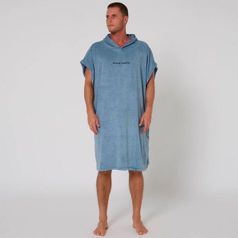 O&E - Surf Essential skifteponcho med hette - Petrol
