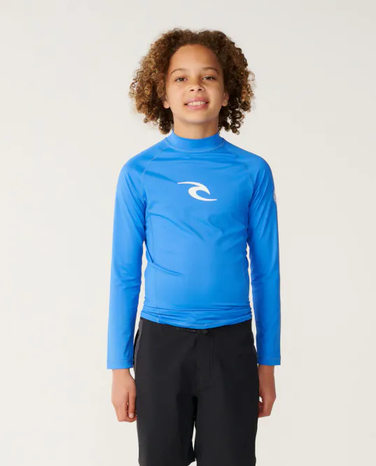 Hovedbilde Rip Curl Junior - Waves UPF Long Sleeve Rash Vest - Blue Gum